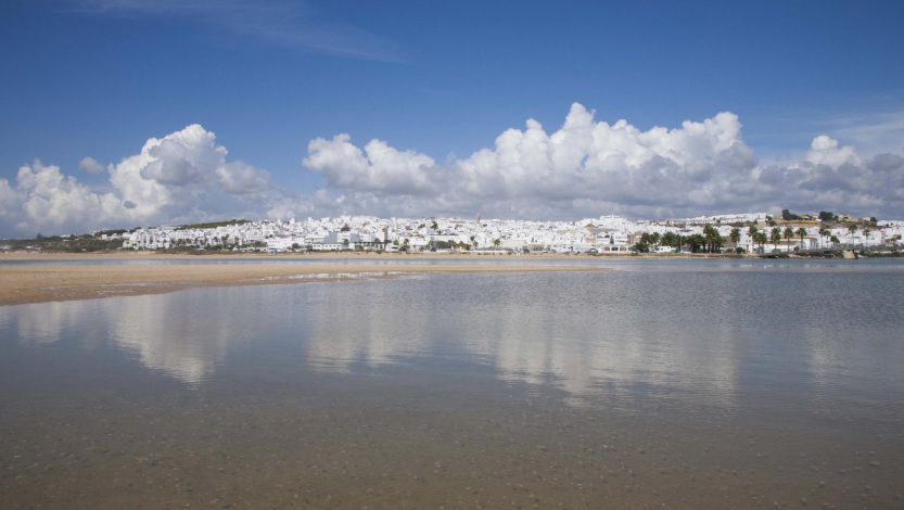 Beach and White Town, Conil De La Frontera. Editorial Image